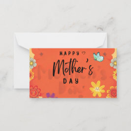 Glad mors dag Blommig Retro Typografi Kort De
