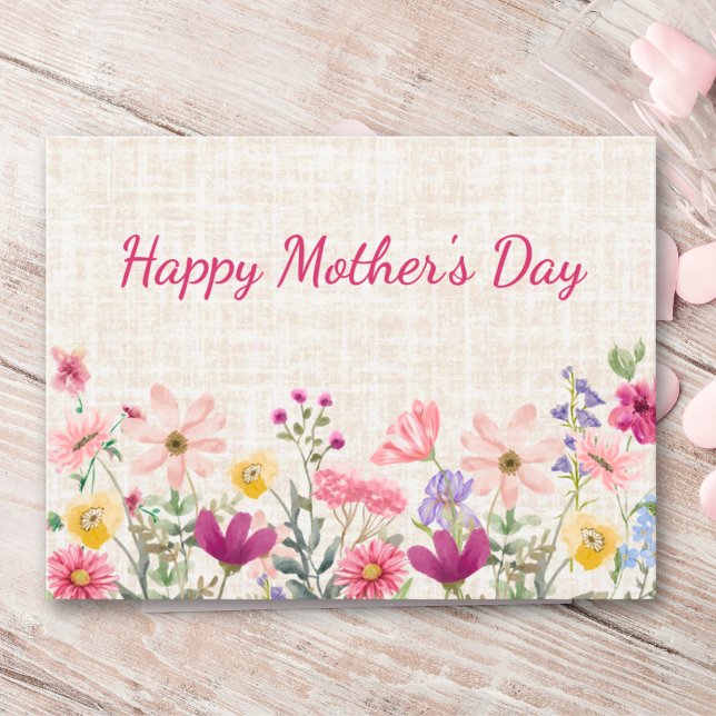 Glad mors dag Blommig vildblomsdesign Helg Vykort (Skapare uppladdad)