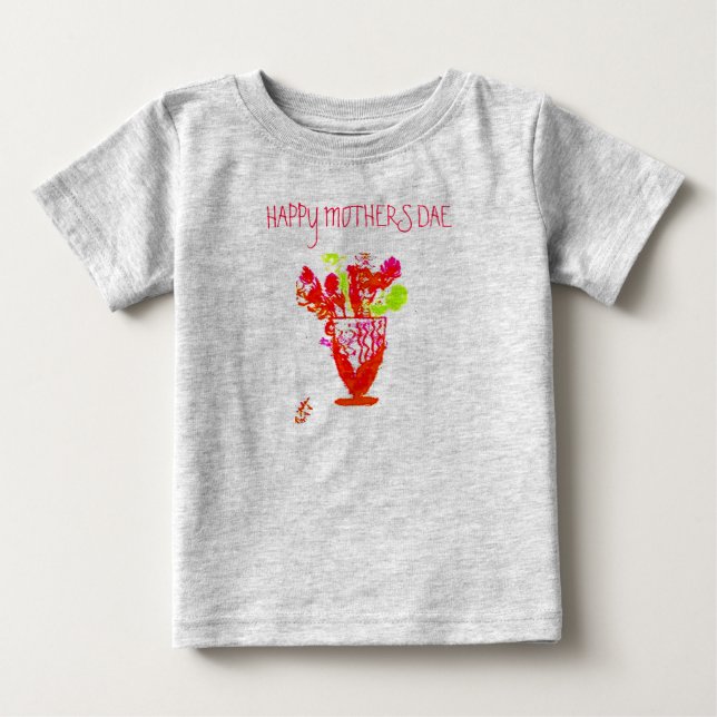 Glad mors dag/ blommor 'navase T-Shirt (Framsida)