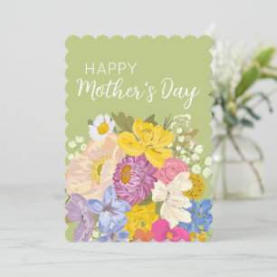 Glad mors dag Blomsterblomningar Julkort