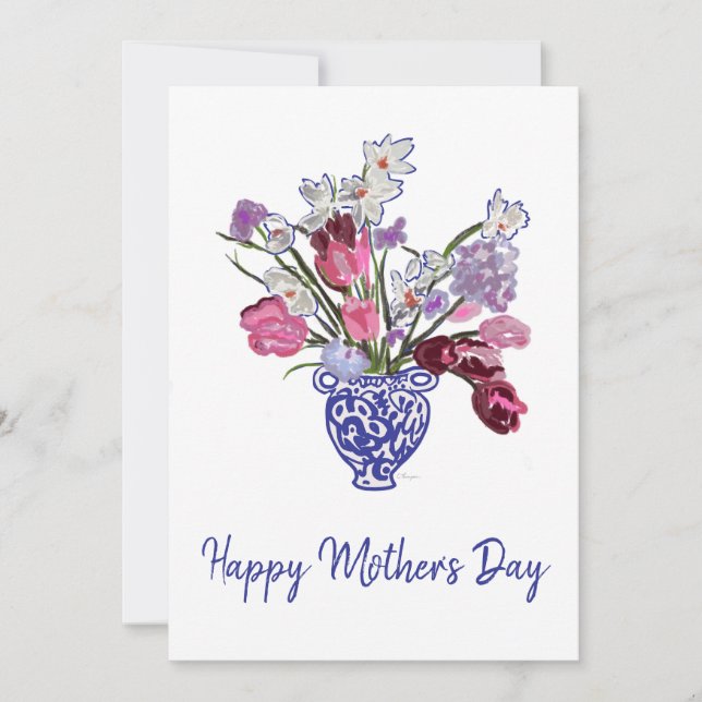 Glad mors dag Blomsterbukett Julkort (Framsida)
