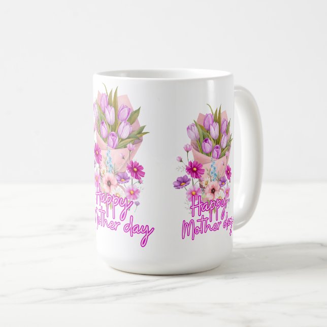 Glad mors dag Blomsterbukett Kaffemugg (Framsida höger)