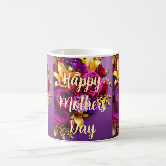 Glad mors dag blomsterbukett  kaffemugg