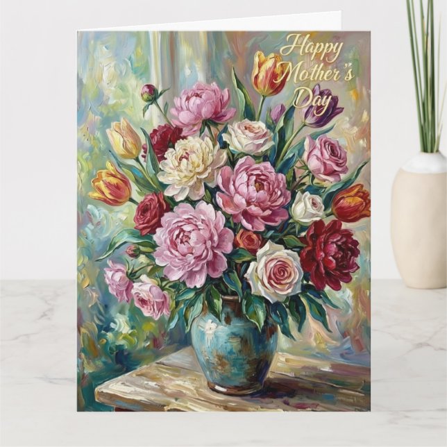 Glad mors dag Blomsterbukettkort Kort (Framsida)