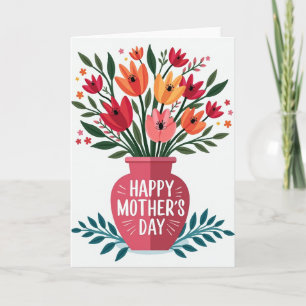 Glad mors dag Blomvas Kort
