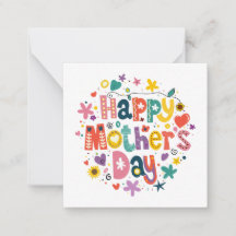 Glad mors dag Cool Blommig Färgrik Typografi