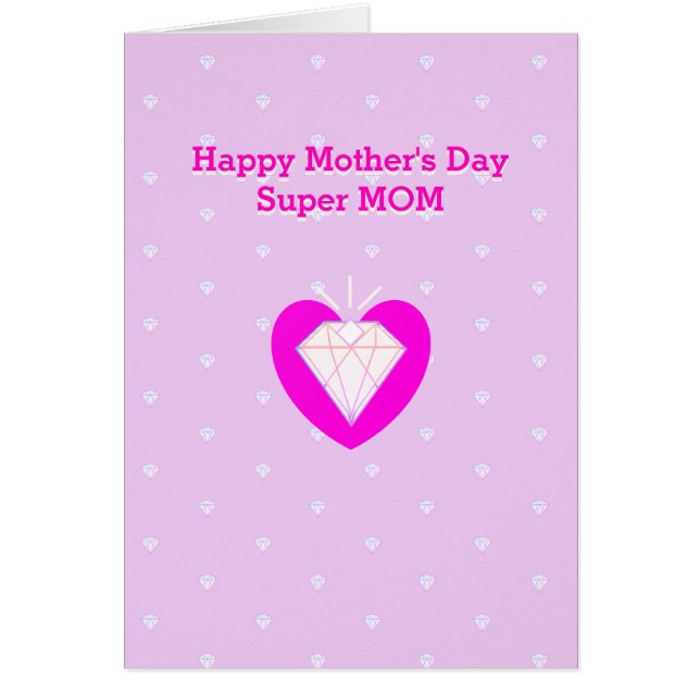 Glad mors dag-diamant hälsningskort (Framsidan)