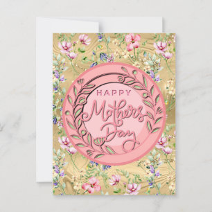 Glad mors dag Elegant modern rosa blomster Vykort