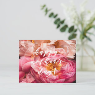 Glad mors dag! Elegant Rosa Peonies Postkort Vykort