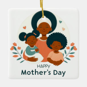 Glad mors dag - En mammas kärleksfulla famn Julgransprydnad Keramik