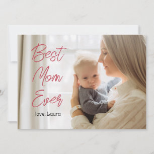 Glad mors dag enkel söt mamma och bebis foto julkort