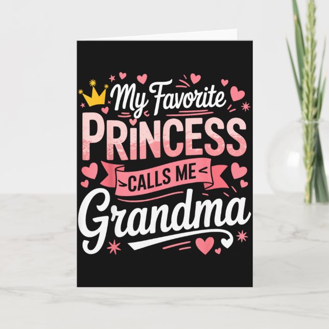Glad mors dag favorit prinsessa ringa mormor kort (Framsida)