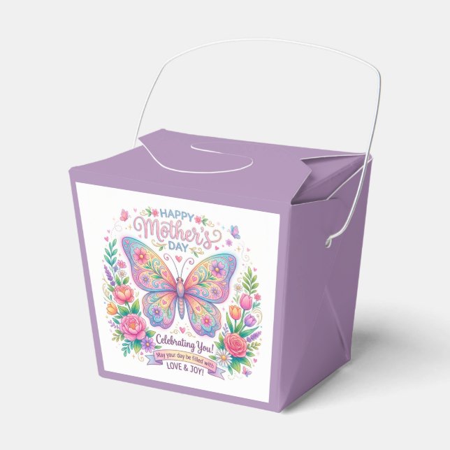 Glad mors dag Fjäril Blommig Design Presentaskar (Framsidan Sidan)