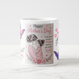 Glad mors dag Fjärilskopp Jumbo Mugg