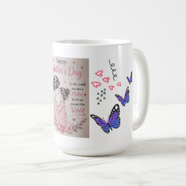 Glad mors dag Fjärilskopp Kaffemugg