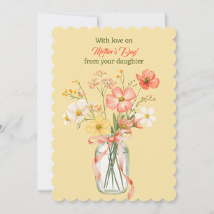 Glad mors dag från din dotter Vas Blommor Anteckningskort