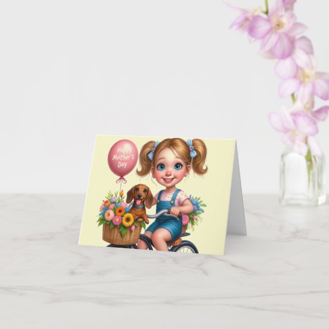 Glad mors dag från flicka kort (Orkide)