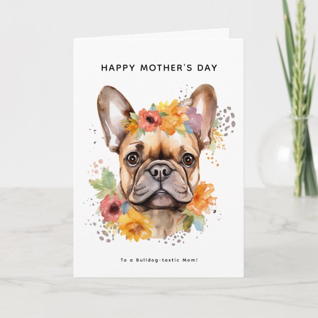 Glad mors dag från hunden | Fransk Bulldog Kort (Framsida)
