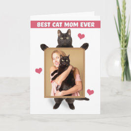 Glad mors dag från katten Ditt foto här Helgkort