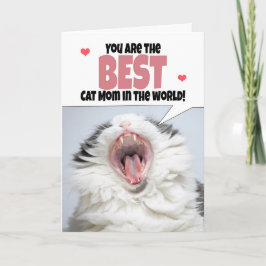 Glad mors dag från katten Söt kitty som skriker Helgkort