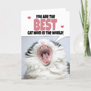 Glad mors dag från katten Söt kitty som skriker Helgkort