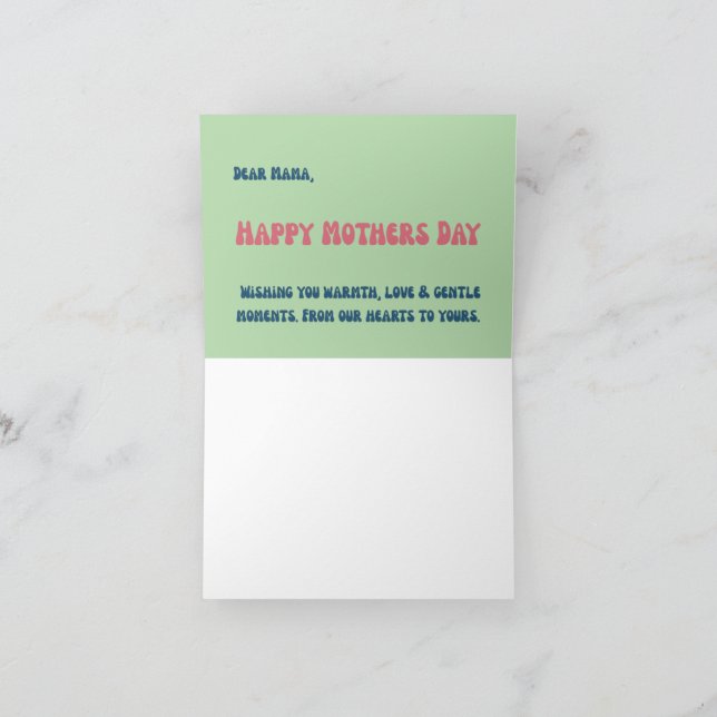 Glad mors dag Groovy typografi hälsning Tack Kort (Inuti)