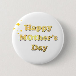 Glad mors dag. Guld enkel script kalligrafi  Knapp
