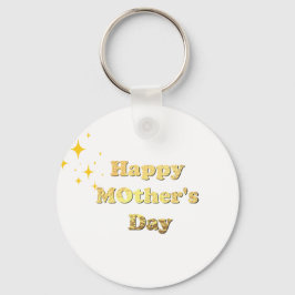 Glad mors dag. Guld enkel script kalligrafi  Nyckelring