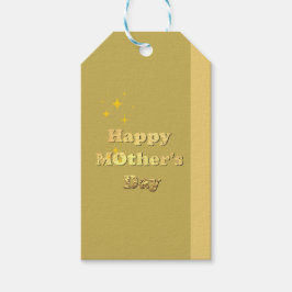 Glad mors dag. Guld enkel script kalligrafi  Presentetikett