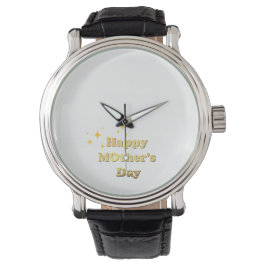 Glad mors dag. Guld enkel skript kalligrafi  Armbandsur