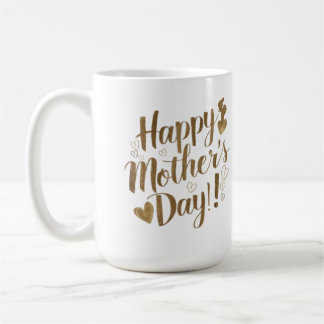 Glad mors dag Guldskrift Hjarta Kaffemugg