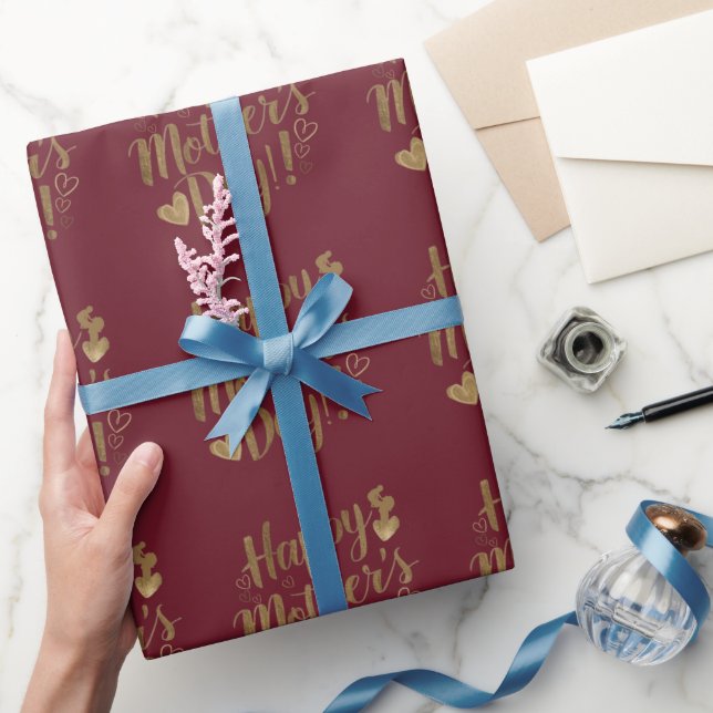 Glad mors dag Guldskrift Hjarta Presentpapper (Gåvor)