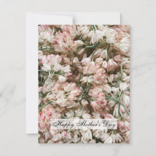 Glad mors dag hög med blommor platt kort