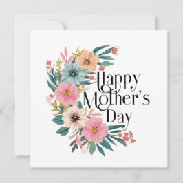Glad mors dag Höger sida Blommor Persiko Rosa Cr Julkort
