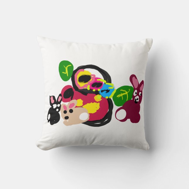 Glad mors dag kaniner och kanin  kudde (Framsida)