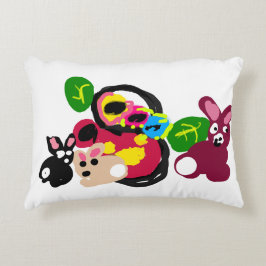 Glad mors dag kaniner och kanin  prydnadskudde