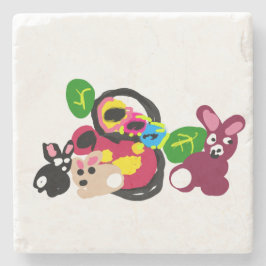 Glad mors dag kaniner och kanin  stenunderlägg