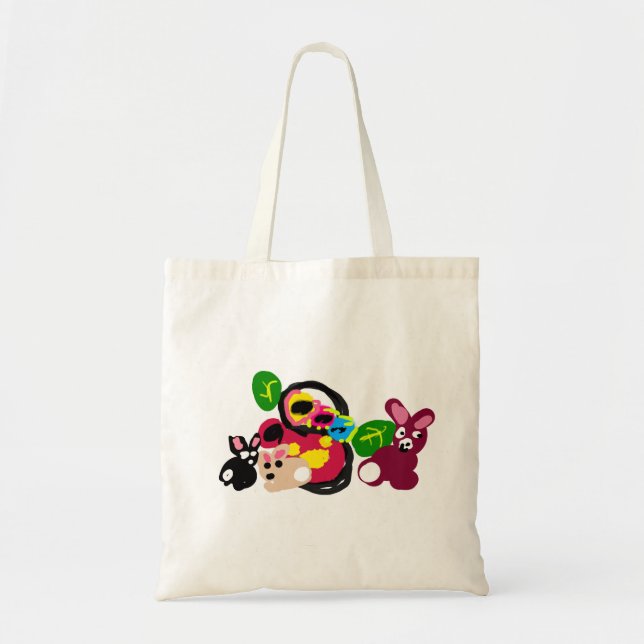 Glad mors dag kaniner och kanin  tygkasse (Framsidan)