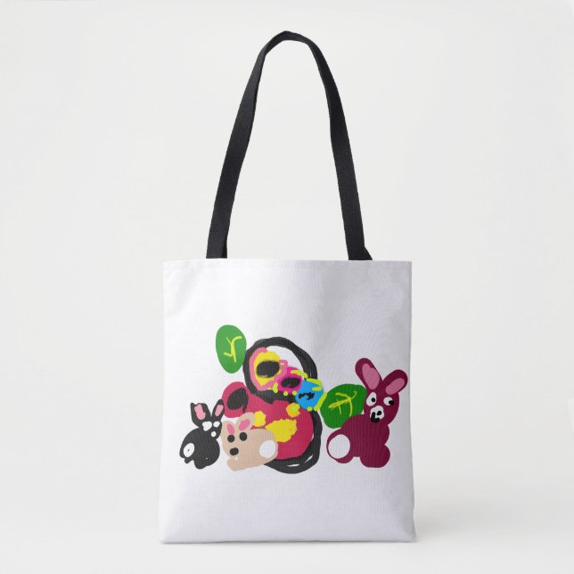 Glad mors dag kaniner och kanin  tygkasse (Framsida)