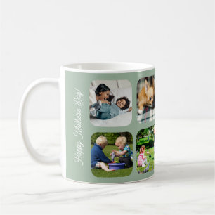 Glad mors dag kärlek mamma fotokollage grön kaffemugg