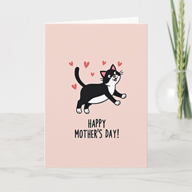 Glad mors dag kattkonstkort kort (Framsida)