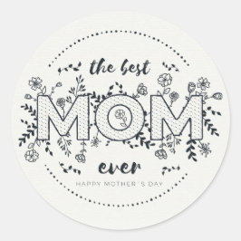 Glad mors dag Klassisk rund dekal Runt Klistermärke