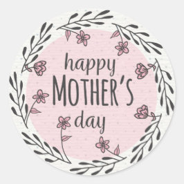 Glad mors dag Klassisk rund dekal Runt Klistermärke