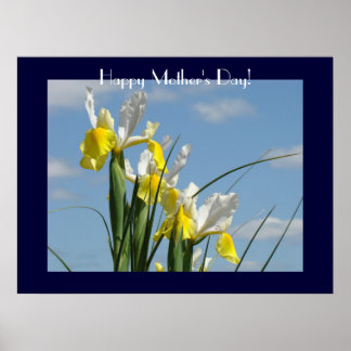 Glad mors dag! konsttryck Blå Himmel Iris Poster