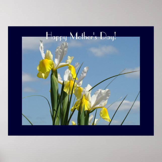 Glad mors dag! konsttryck Blå Himmel Iris Poster (Framsidan)
