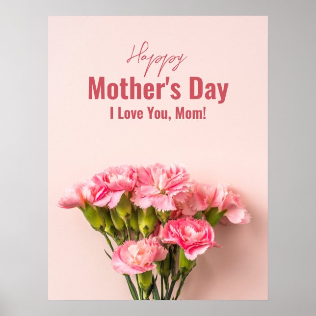 Glad mors dag-kort Blommig morsdagspresent Poster (Framsidan)