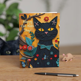Glad mors dag-kort från den svarta katten kort