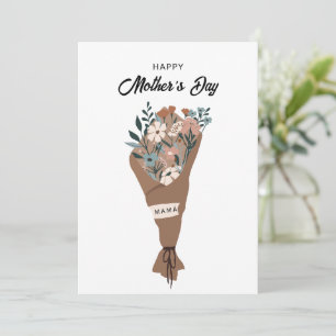 Glad mors dag-kort, minimalistisk mors dag julkort