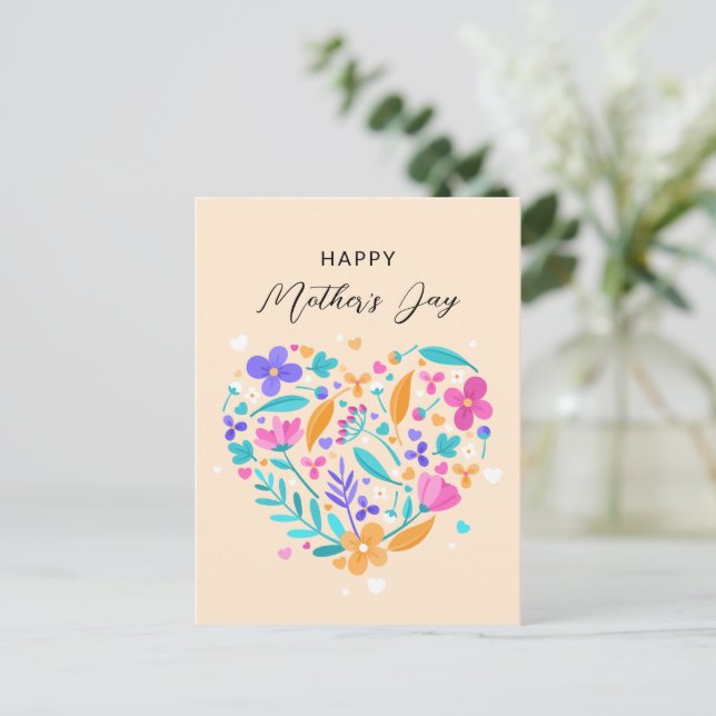 Glad mors dag-kort, minimalistisk mors dag vykort (Stående Fram)
