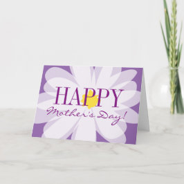 Glad mors dag lila blommig gratulationskort kort